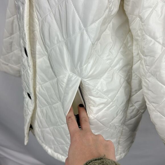 Prada White 3/4 Quilted/Knit Collar Jacket - Picture 5 of 9